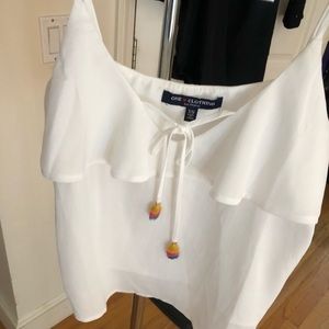 ONE LOVE CLOTHING size XS white camisole oversized